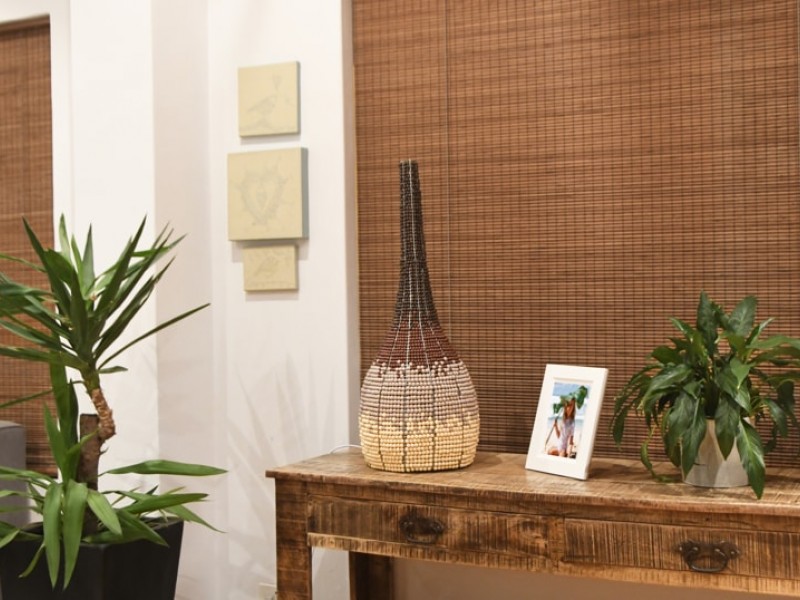 Wood Bead Floor Lamp Medium - Natural Wood Bead Floor Lamp Medium - Natural